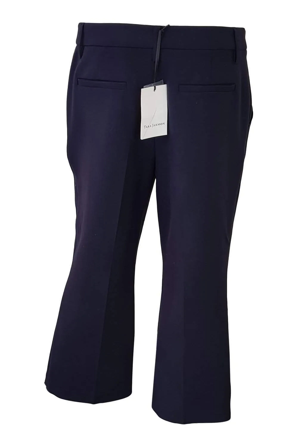 TARA JARMON Navy Blue Straight Leg Capri Trousers (40)