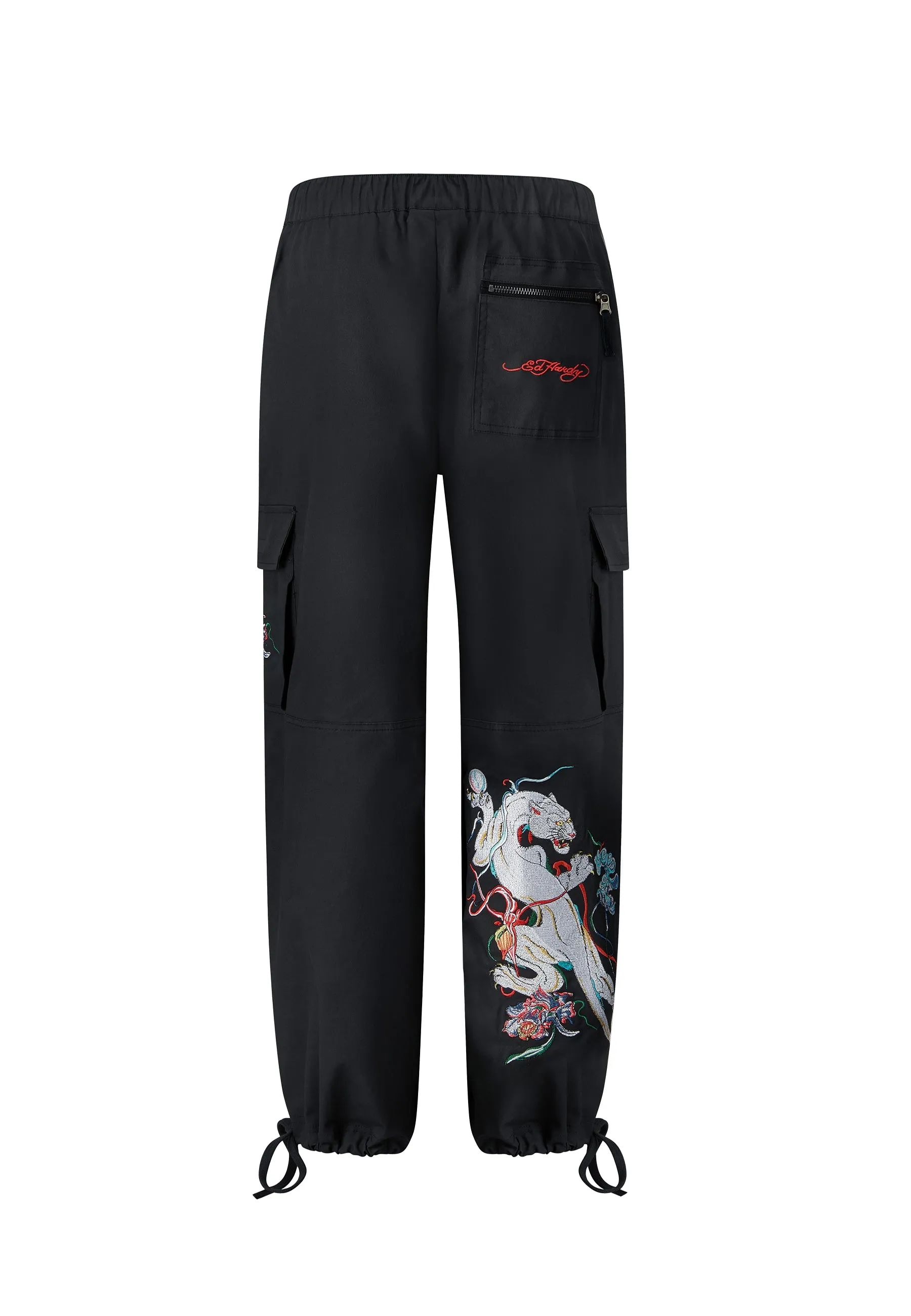 Womens Mystic Panther Cargo Pants Trousers - Black