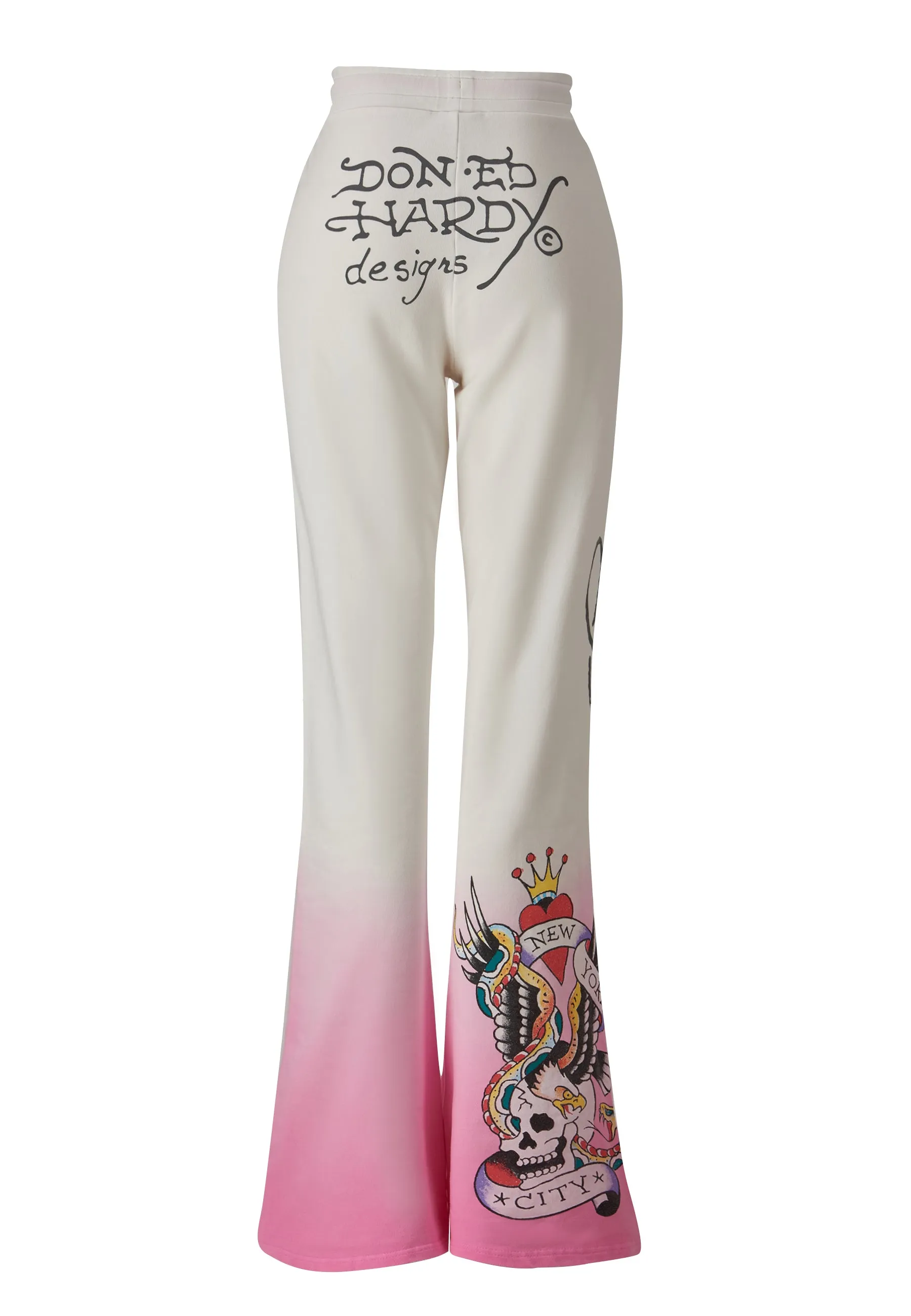 Womens Nyc-Heart Flared Trousers - Pink